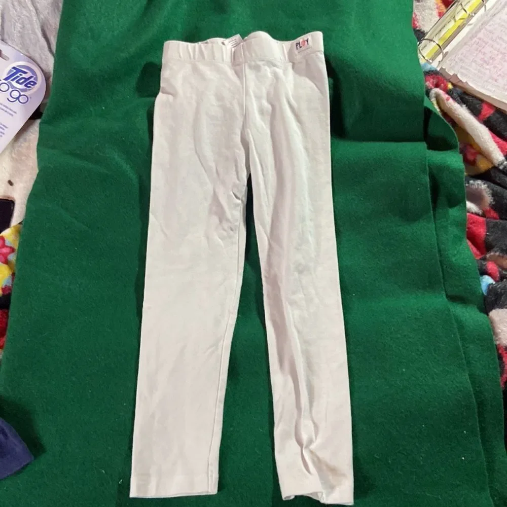 Gymboree Girls Leggings Lot of 2 White & Blue Size 5 Stretch Pants Basics
